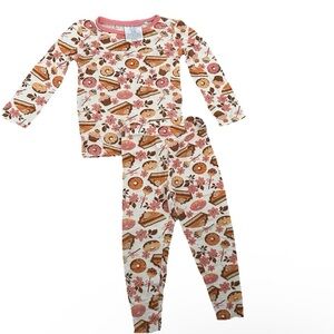 2 Sets Of Baby Girl 2 Piece Bamboo Pajamas Size 12 Months Pink Pumpkin Pie Fall